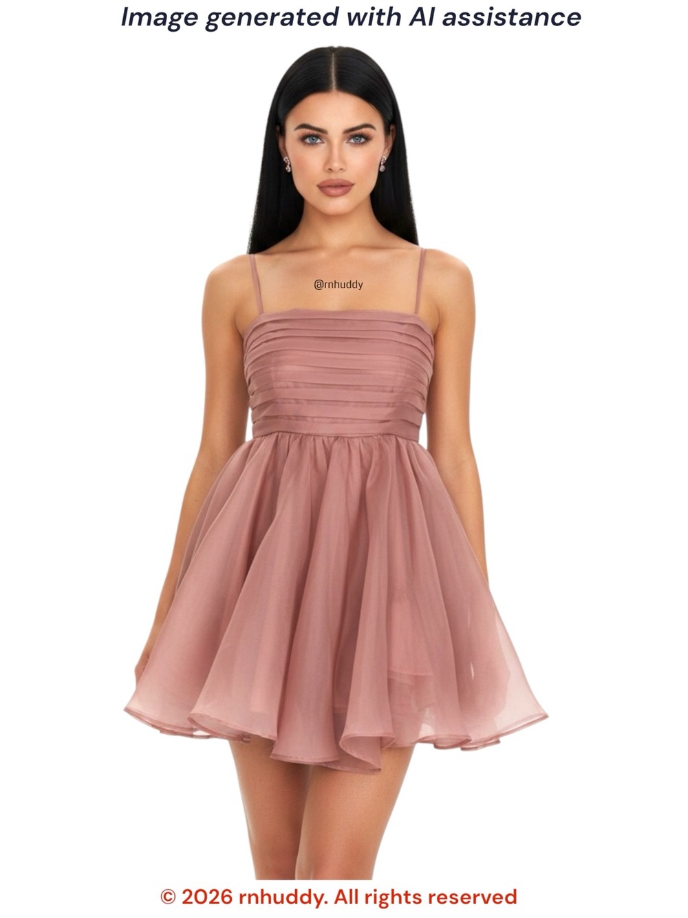 Mable M vintage pink shade organza tulle mini dress
